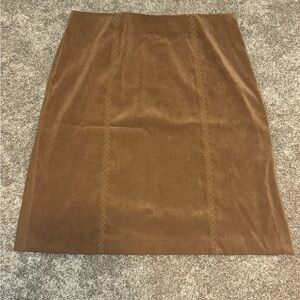 Talbots tan faux suede skirt.  Size 14
